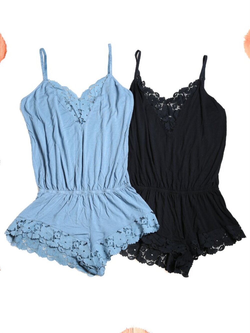 EBERJEY Naya The Double Inset Teddy Lace Detail in Blue & Black